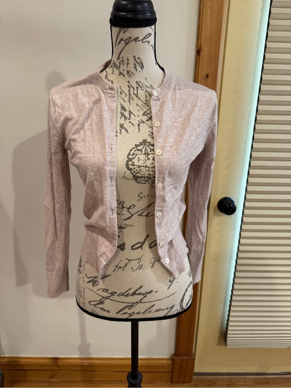 J. Crew Beige Crewneck Button Cardigan
